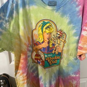 Steven Rhodes Tie dye “My First Voodoo Doll” t-shirt. XL